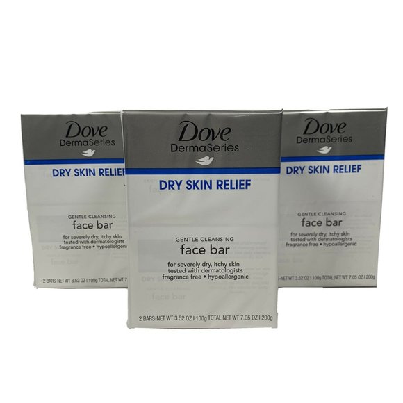 3X Dove Derma Series Cleansing Bar 2ct New - Picture 1 of 4
